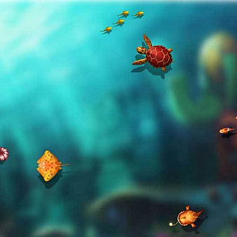 css3卡通海底世界鱼动画场景特效