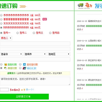 支付宝+微信竞价页订单系统自适应手机端源码+带多选项+邮件提醒+短信提醒