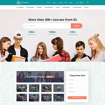 在线学习教育平台网页模板
