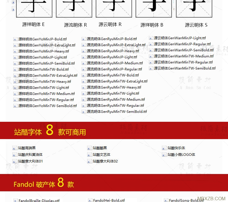 可商用无版权中文ps字体包AI思源华康宋体黑体库开源电商使用SC01